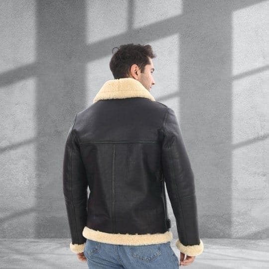 Beşiktaş shearling pilot jacket, back view
