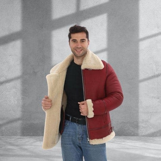 Fener shearling aviator, worn open