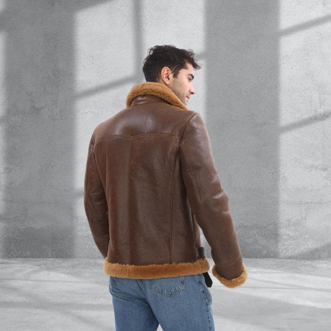 Kadıköy shearling aviator, back view