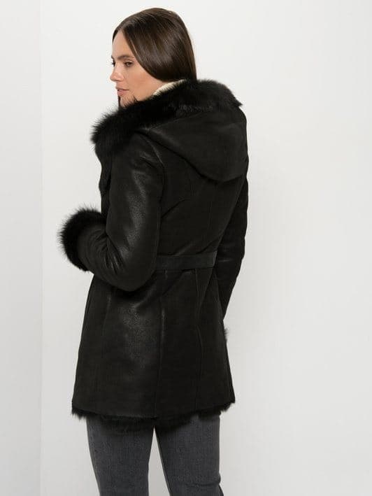 Kanlıca belted Toscana coat, back view
