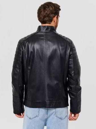 Kurtuluş quilted moto jacket, back view