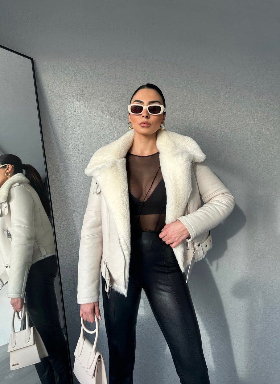 Kuruçeşme shearling biker, full-length look