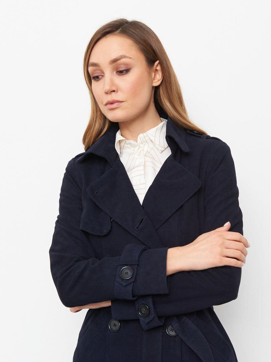Ortaköy suede overcoat, detail