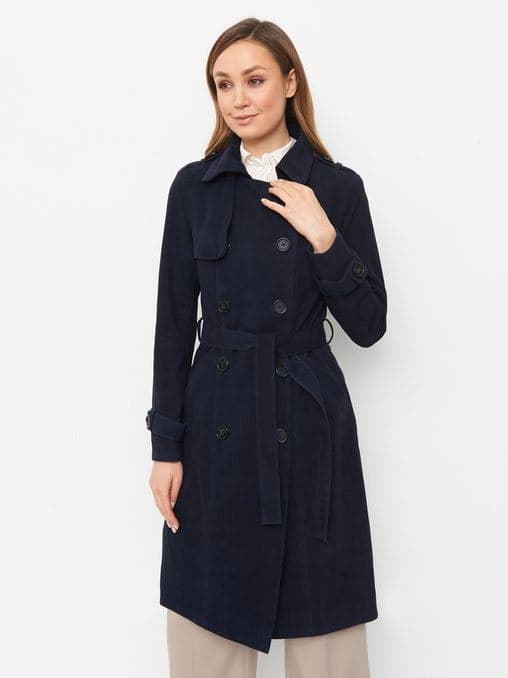 Ortaköy suede overcoat, full-length look
