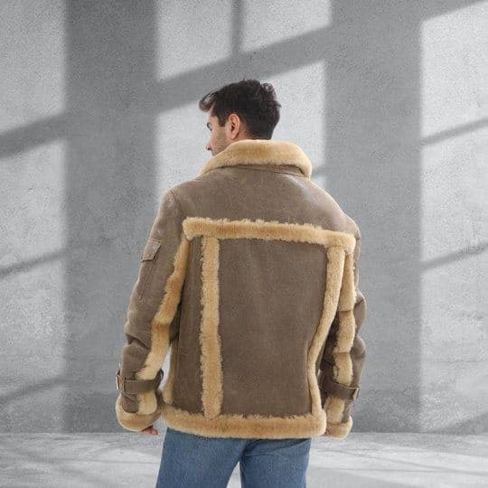 Polonezköy crackle shearling jacket, back view