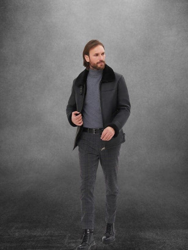 Rumelihisarı nappa pilot jacket, full-length look