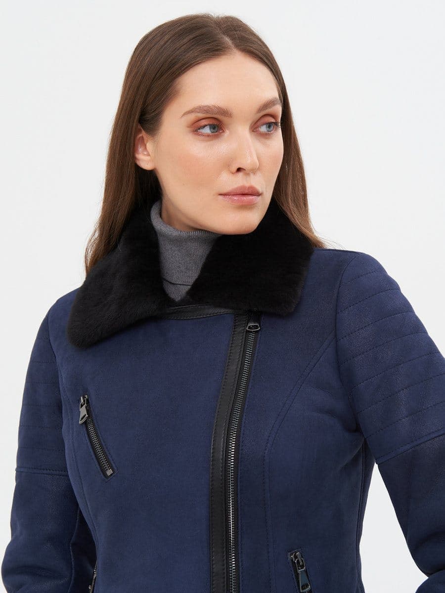 Tarabya cropped shearling biker, detail