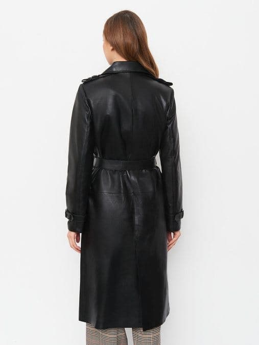 Ulus leather trench, back view