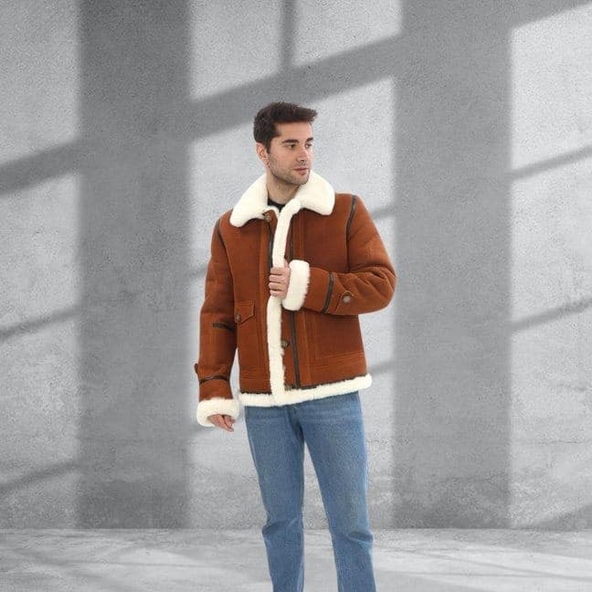 Üsküdar shearling jacket, full-length look