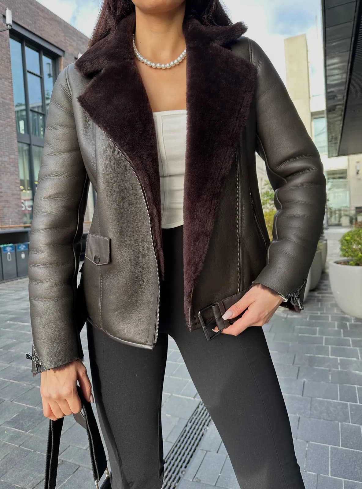 Bebek Short shearling jacket, detay