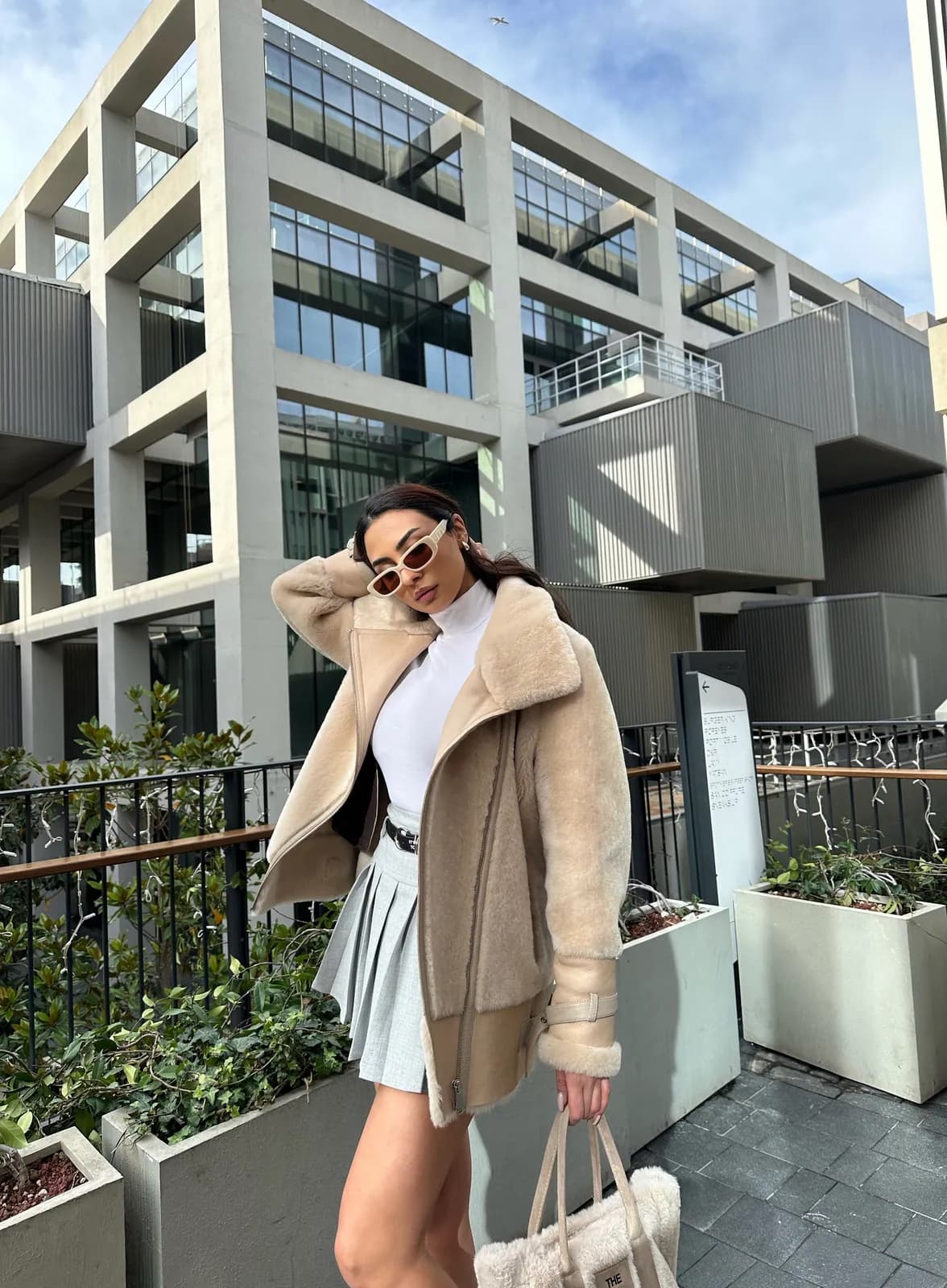 Marbella Wool-out Shearling Jacket, detay