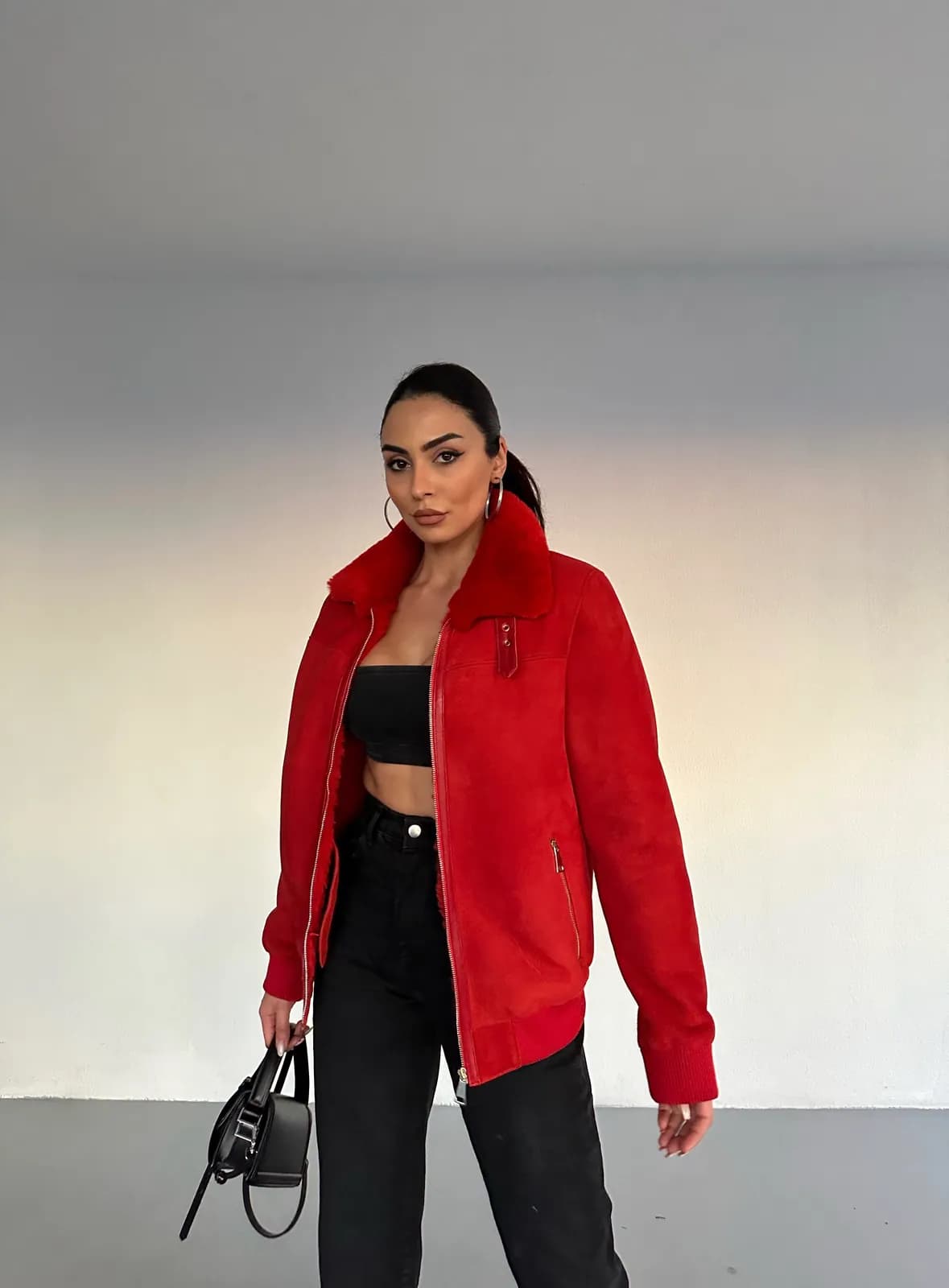 Dublin Shearling Bomber Jacket, detay