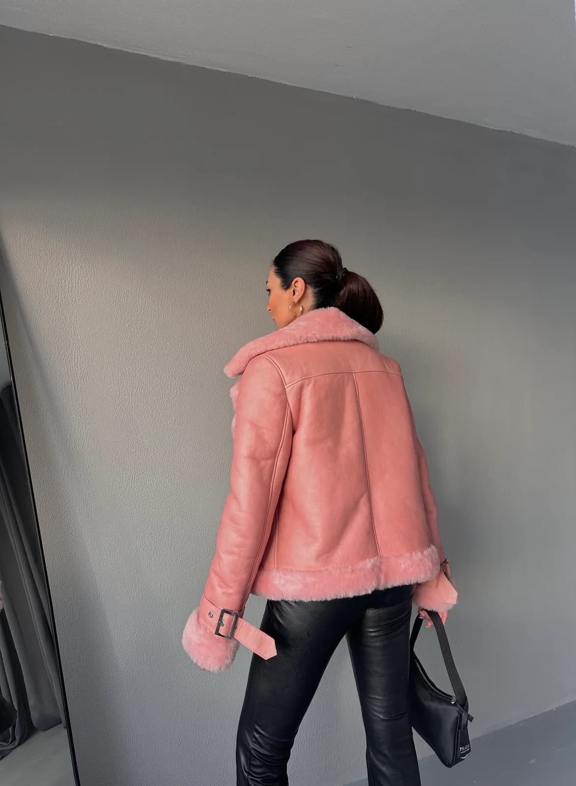 Kinsale Shearling Aviator Jacket, detay
