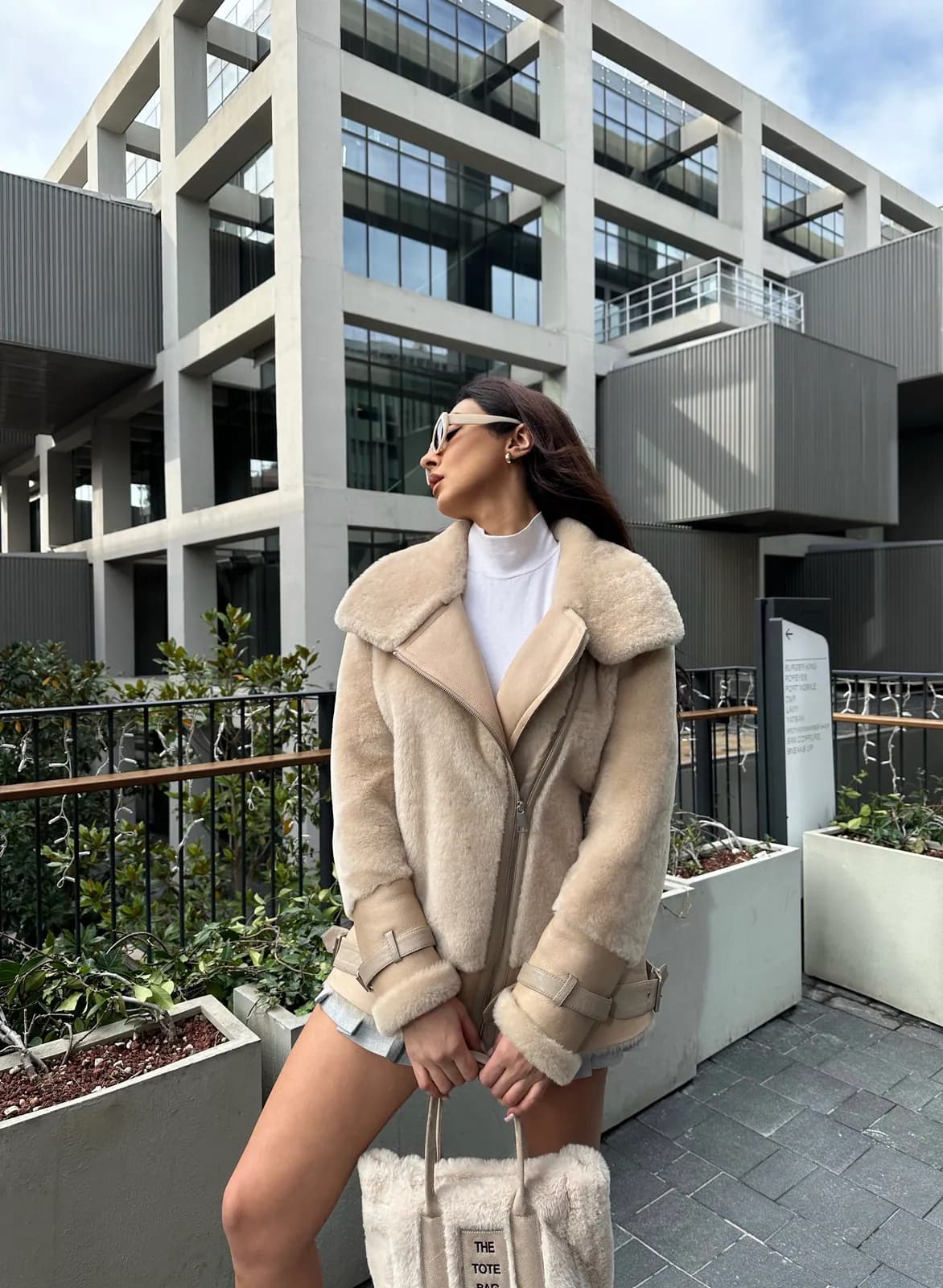 Marbella Wool-out Shearling Jacket, detay