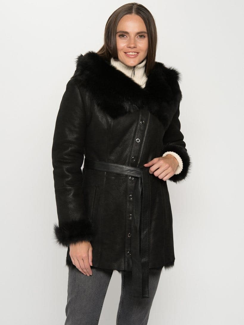Kanlıca belted Toscana coat, front view