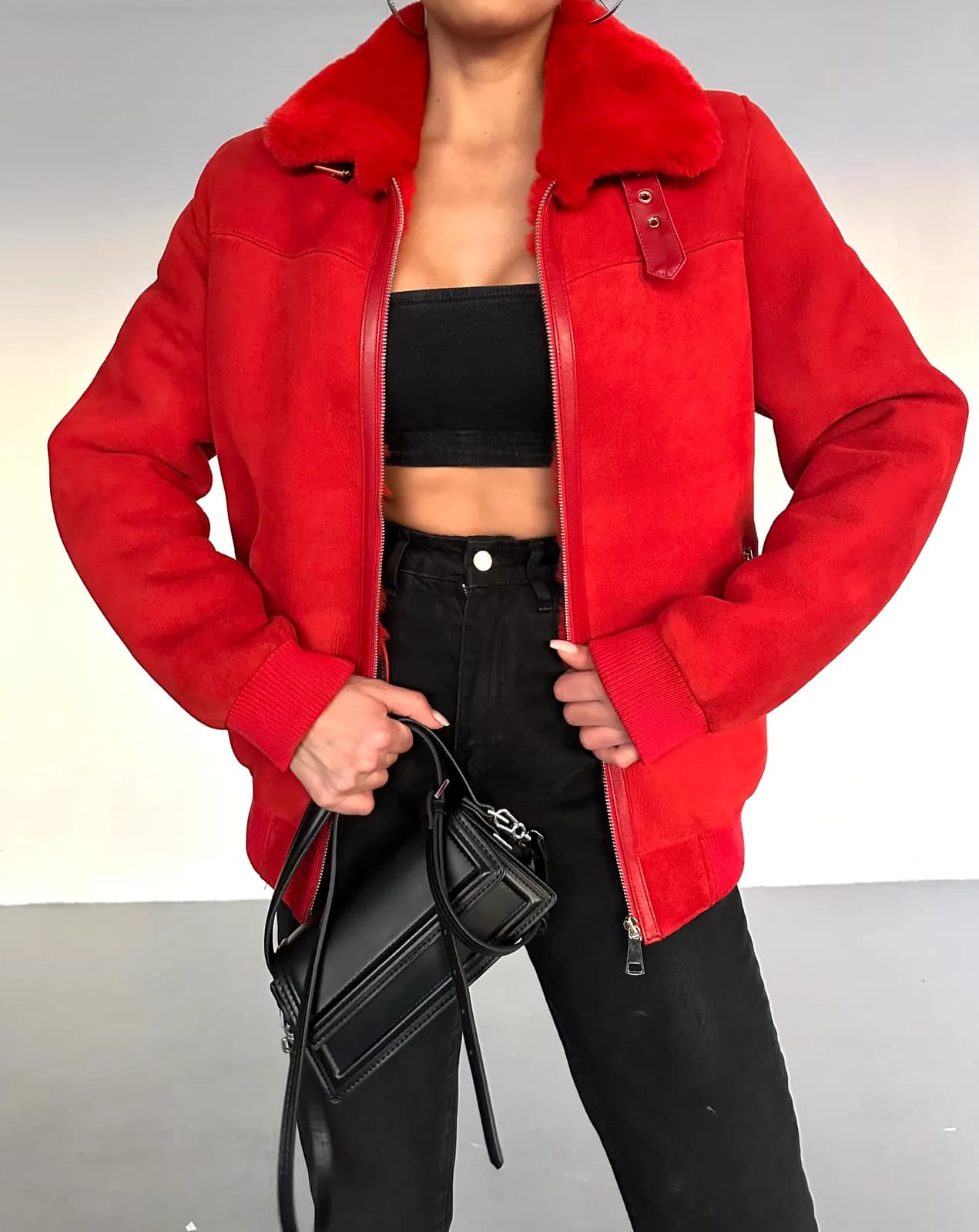 Dublin Shearling Bomber Jacket, detay